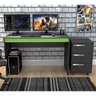 Conjunto Mesa Escrivaninha e Gaveteiro Gamer B29 Preto Verde Nova Mobile - 1