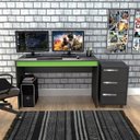 Ver imagem 6 de Conjunto Mesa Escrivaninha e Gaveteiro Gamer B29 Preto Verde Nova Mobile