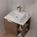 Ver imagem 5 de Gabinete para Banheiro 60cm com 1 Porta 2 Nichos e Cuba de Sobrepor Noruega