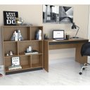 Ver imagem 1 de Conjunto Mesa Escrivaninha E Estante Gamer B28 Mel Preto Nova Mobile