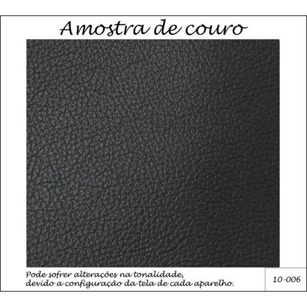 Puff Retangular Senepol 0400 Couro Legitimo Leather Preto Toro Bianco - 4