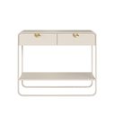 Ver imagem 4 de Aparador 2 Gavetas 100cm Orgânico Pé Metal Luna Off White 28066