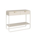 Ver imagem 1 de Aparador 2 Gavetas 100cm Orgânico Pé Metal Luna Off White 28066