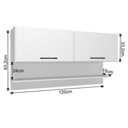 Armário Aereo 2 Portas Basculante Cz04 Montana Nova Mobile - 4