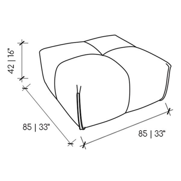 Puff Retangular Senepol 0405 Couro Legitimo Leather Caramelo Toro Bianco - 2