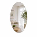 Ver imagem 1 de Espelho Adesivo Grande 40x30cm Oval Autoadesivo Decorativo Parede Banheiro Quarto Sala Multiuso sem