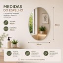 Ver imagem 5 de Espelho Adesivo Grande 40x30cm Oval Autoadesivo Decorativo Parede Banheiro Quarto Sala Multiuso sem