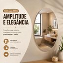 Ver imagem 3 de Espelho Adesivo Grande 40x30cm Oval Autoadesivo Decorativo Parede Banheiro Quarto Sala Multiuso sem