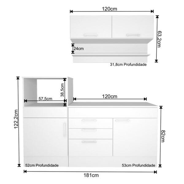 Cozinha Modulada Nova Mobile CJ04.057 Montana SE