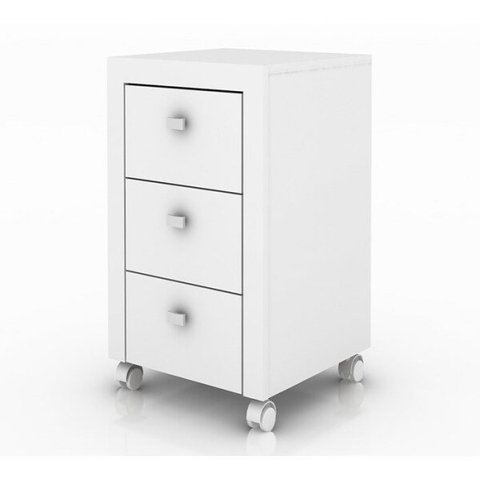 Gaveteiro para Escritório 3 Gavetas Me4108 Branco Tecno Mobili