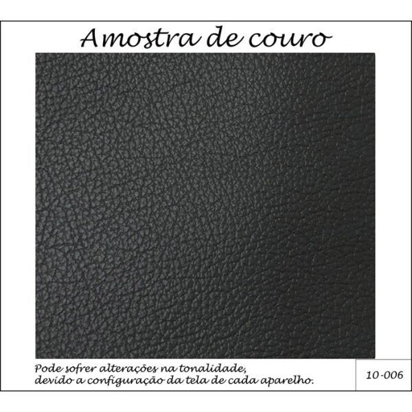 Puff Retangular Senepol 0405 Couro Legitimo Leather Preto Toro Bianco - 3