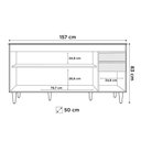 Ver imagem 4 de Balcão Gabinete 160cm Sem Tampo 4 Portas 2 Gavetas Arkansas Preto - Lumil Móveis