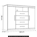 Ver imagem 4 de Cômoda Quarto 129cm 4 Gavetas 2 Portas Savana Jatobá S01 - Mpozenato