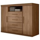 Ver imagem 2 de Cômoda Quarto 129cm 4 Gavetas 2 Portas Savana Jatobá S01 - Mpozenato
