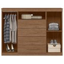 Ver imagem 5 de Cômoda Quarto 129cm 4 Gavetas 2 Portas Savana Jatobá S01 - Mpozenato