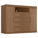 Ver imagem 6 de Cômoda Quarto 129cm 4 Gavetas 2 Portas Savana Jatobá S01 - Mpozenato