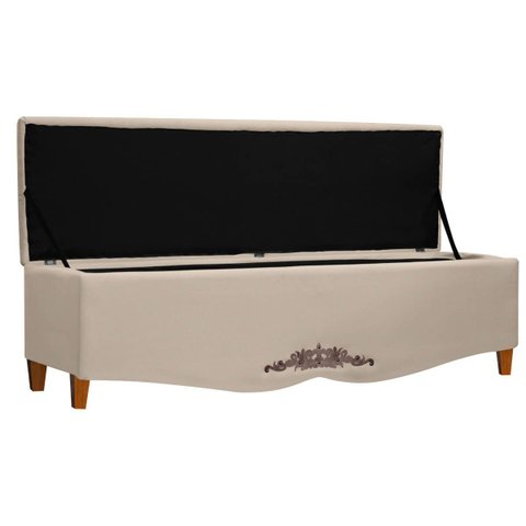 Recamier Baú Provençal 160cm para Cama Queen Linho - Sofa Store:linho Bege