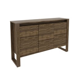 Armário Balcão Aparador 3 Portas para Escritório 1,36m Me4147 Tecno Mobili - Nogal - 4