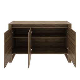 Armário Balcão Aparador 3 Portas para Escritório 1,36m Me4147 Tecno Mobili - Nogal - 5