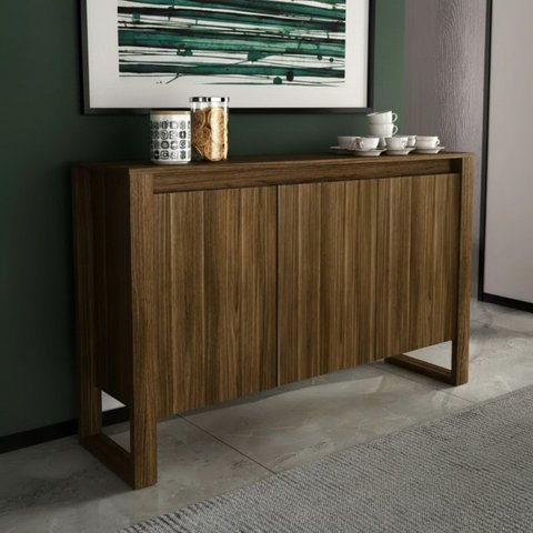 Balcão Aparador Armário Escritório 136cm 3 Portas Tecnomobili - Nogal