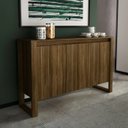 Ver imagem 1 de Balcão Aparador Armário Escritório 136cm 3 Portas Tecnomobili - Nogal