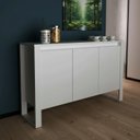 Ver imagem 1 de Balcão Aparador Armário Escritório 136cm 3 Portas Tecnomobili - Branco