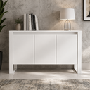Ver imagem 1 de Balcão Aparador para Escritório 136cm 3 Portas Branco - Tecno Mobili