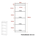 Ver imagem 5 de Armário Estante para Escritório 60cm ME4150 Branco - Tecno Mobili