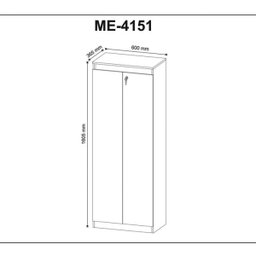 Armário para Escritório Alto 2 Portas com Chave 60cm Me4151 Tecno Mobili - Nogal - 4