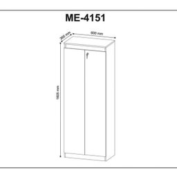 Armário para Escritório Alto 2 Portas com Chave 60cm Me4151 Tecno Mobili - Branco - 4