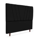 Ver imagem 3 de Cabeceira Estofada Casal Belgica 140cm Suede Preto