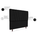 Ver imagem 4 de Cabeceira Estofada Casal Belgica 140cm Suede Preto