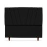 Cabeceira Estofada Casal Belgica 140cm Suede Preto - 1
