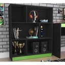 Ver imagem 2 de Estante para Escritório Gamer 6 Nichos B25 Preto Verde Nova Mobile
