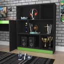 Ver imagem 5 de Estante para Escritório Gamer 6 Nichos B25 Preto Verde Nova Mobile