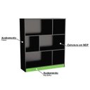 Ver imagem 3 de Estante para Escritório Gamer 6 Nichos B25 Preto Verde Nova Mobile