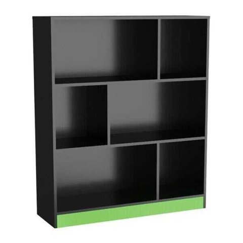 Estante para Escritório Gamer 6 Nichos B25 Preto Verde Nova Mobile