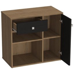 Armário Multiuso para Escritório Ravena B39 Mel Preto Nova Mobile - 3