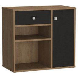 Armário Multiuso para Escritório Ravena B39 Mel Preto Nova Mobile - 1