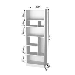 Estante Livreiro Decorativa 8 Nichos Roma B38 Mel Preto Nova Mobile - 4