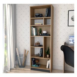 Estante Livreiro Decorativa 8 Nichos Roma B38 Mel Preto Nova Mobile - 2