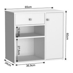 Armário Multiuso para Escritório Ravena B39 Branco Nova Mobile - 4