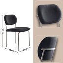 Ver imagem 3 de Sala de Jantar Mesa Ballare com 4 Cadeiras Moderna Mobilia Linho Preto/imbuia/off/prata