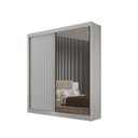 Ver imagem 1 de Guarda Roupa Ripado Espelho Gavetas Lugano 100% Mdf - Marcs
