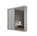 Ver imagem 1 de Guarda Roupa Ripado Espelho Gavetas Lugano 100% Mdf - Marcs