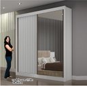 Ver imagem 3 de Guarda Roupa Ripado Espelho Gavetas Lugano 100% Mdf - Marcs