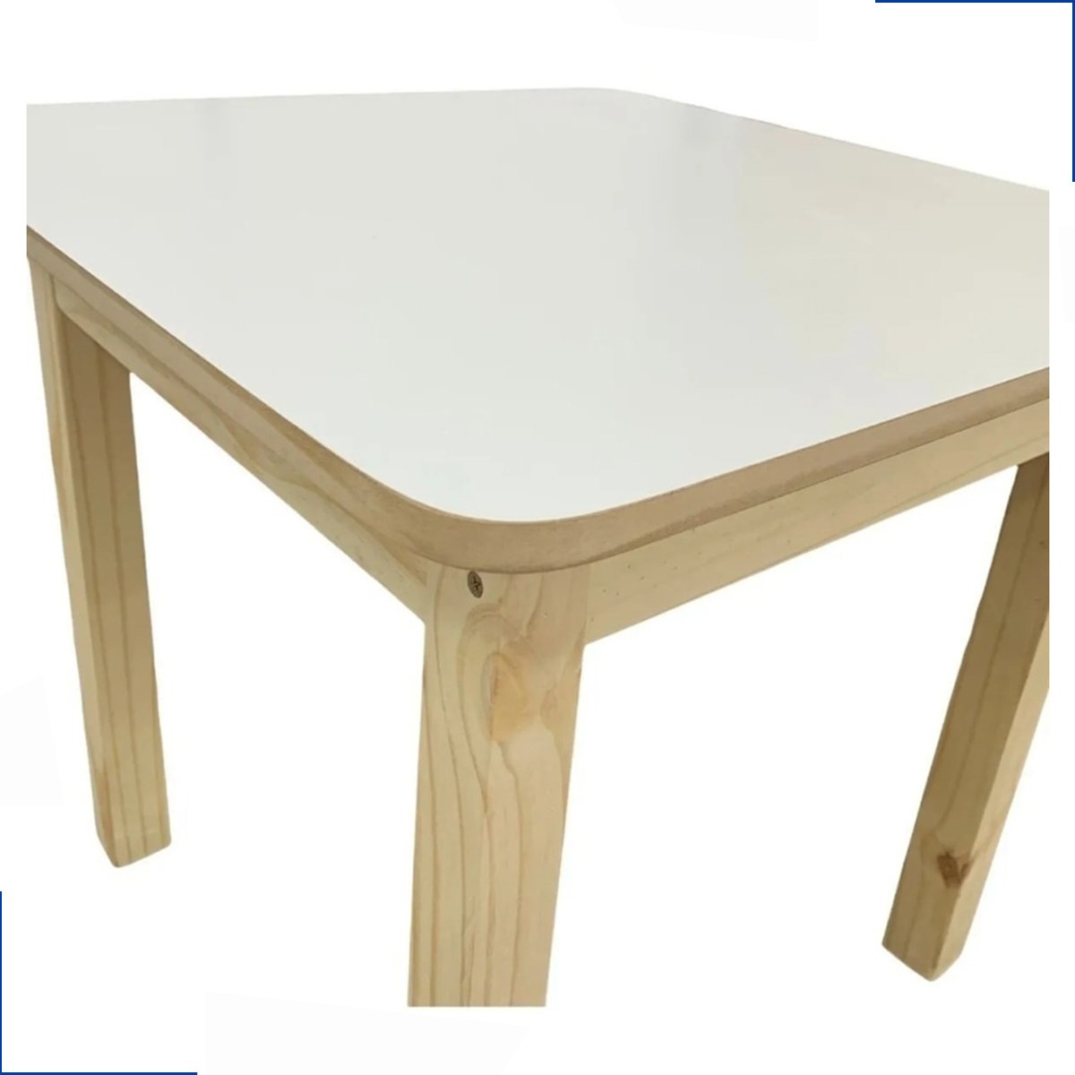 Conjunto de Mesa Baú com 2 Cadeiras Colorida Infantil de Madeira Maciça Resistente - 3