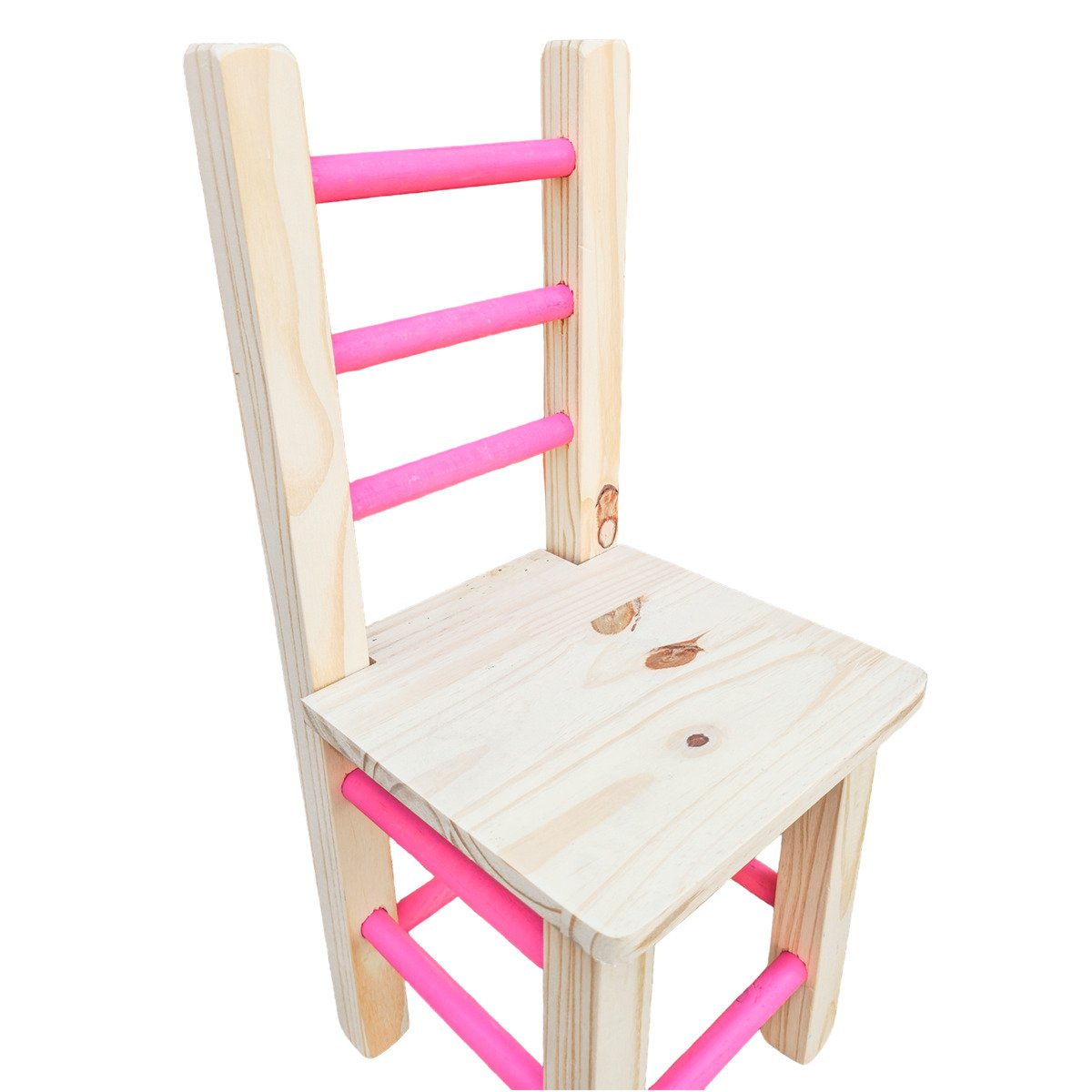 Conjunto de Mesa Baú com 2 Cadeiras Colorida Infantil de Madeira Maciça Resistente - 4