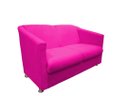 Ver imagem 1 de Namoradeira Decorativa Biane Couro Rosa Pink 2 Lugares Pés Cromado Ms Decor