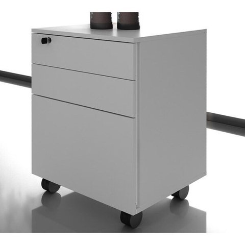 Gaveteiro Organizador com Chave e Rodízios 48,8cm Me4148 Tecno Mobili - Branco